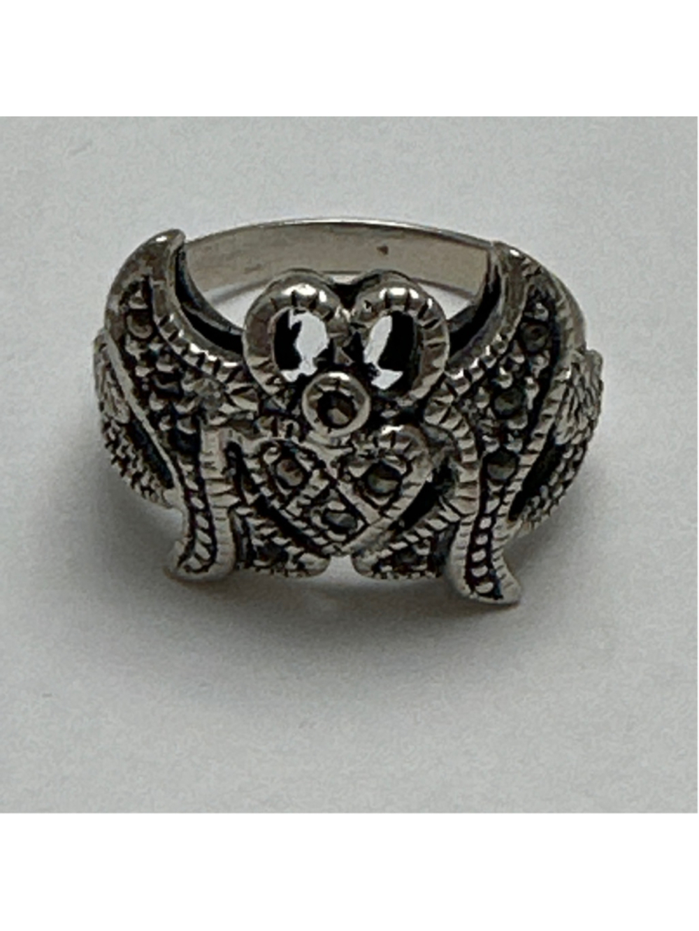 Women's Unbranded Silver Tone Marcasite Statement Ring Size 9